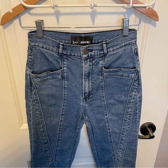 3x1 x Jason Wu W4 Jeans denim USA paneled straight high rise - Picture 11 of 11